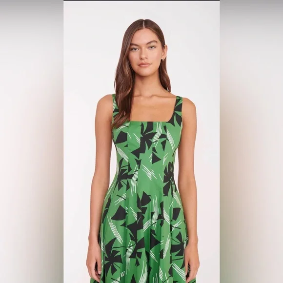 staud wells dress green STAUD CASSIE DRESS GARDEN GREEN main image 1